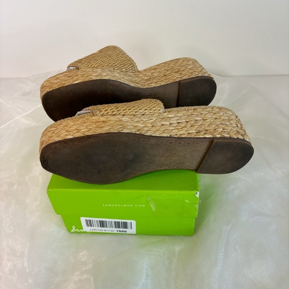 Sam Edelman Women's Camila Wedge Sandal Sand Raffia 8 Medium - Picture 5 of 8